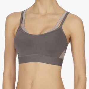$74 Natori 752201 Gravity Contour Underwire Sports Bra, Gray/Lead, Size 40C